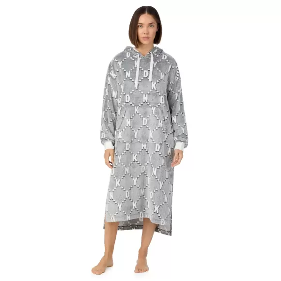 DKNY - Signature Hooded lounger, Frosted Grey logo