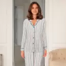 Wiki - Bamboo Flannel Pyjamas, Blue/Red Stripes