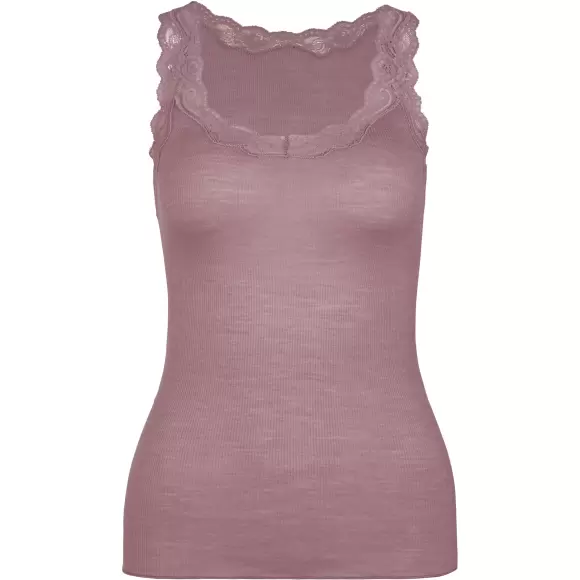 Calida - Richesse Lace Tank Top, Uld/Silke, Elderberry