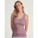 Calida - Richesse Lace Tank Top, Uld/Silke, Elderberry