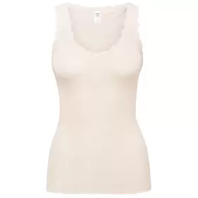 Richesse Lace Tank Top, Uld/Silke Råhvid