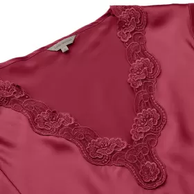 Pure Silk Natkjole Kort Ærme, Ruby Red