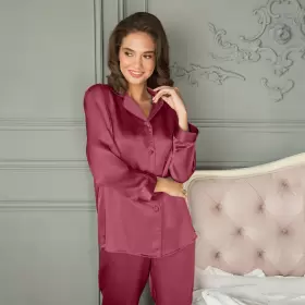 Pure Silk Pyjamas, Ruby Red