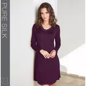 Silk Jersey Natkjole, Italian Plum