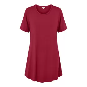 Bamboo Big Shirt Kort Ærme, Ruby Red