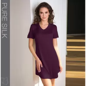 Silk Jersey Natkjole, Italian Plum