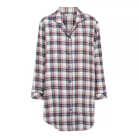 Cotton Flannel Natskjorte, Blue/red Checks