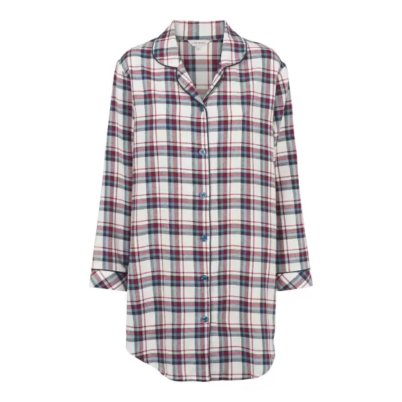 Wiki - Cotton Flannel Natskjorte, Blue/red Checks