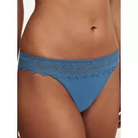 Floral Touch Tanga, Jeans Blue