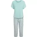 Wiki - Bambus Pyjamas Kort Ærme, Blue Grey Stripe